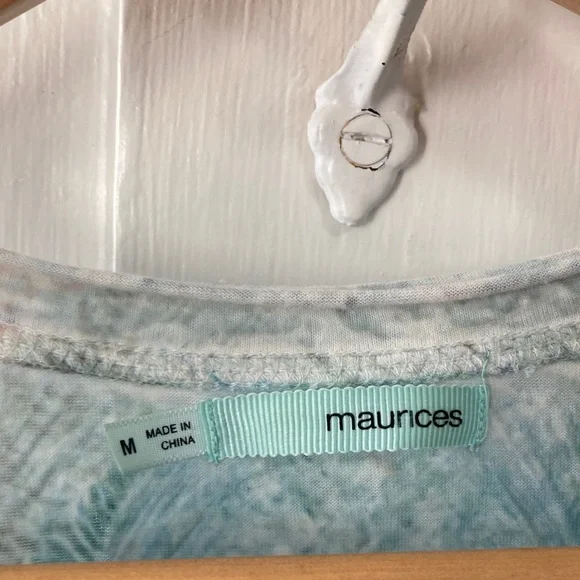 Maurices Teal and Purple Mandala V-Neck Tee - Picture 7 of 7